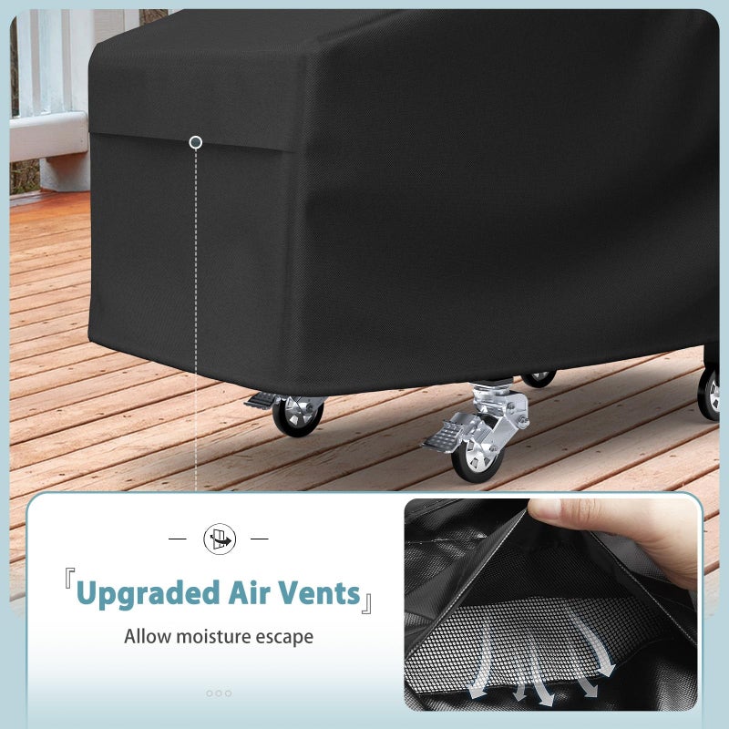 Shinestar Upgraded Griddle Cover for Blackstone 36 Inch Griddle, Heavy Duty Waterproof Cover with Large Air Vent and Straps, Also Fits More 4-Burner Flap Top Grill, Black - Image 3